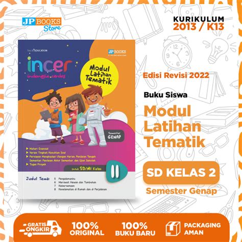 JP Books Buku Siswa Sekolah Modul Latihan Tematik INCER SD Kelas 2