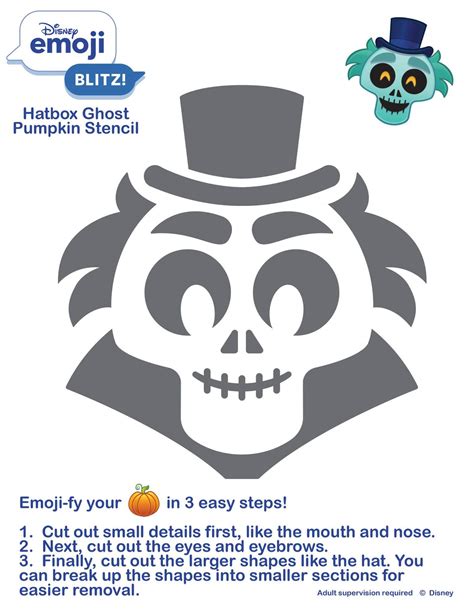 Disneys Haunted Mansion Hatbox Ghost Free Pumpkin Stencil Pumpkin