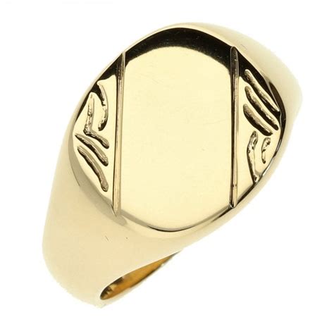 9ct Yellow Gold Gents Square Signet Ring 16 9g Miltons Diamonds