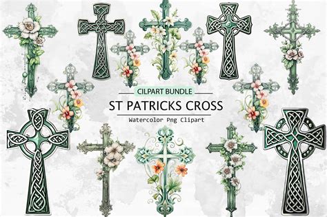 Watercolor St Patricks Cross Clipart Graphic By Bundle Queen · Creative