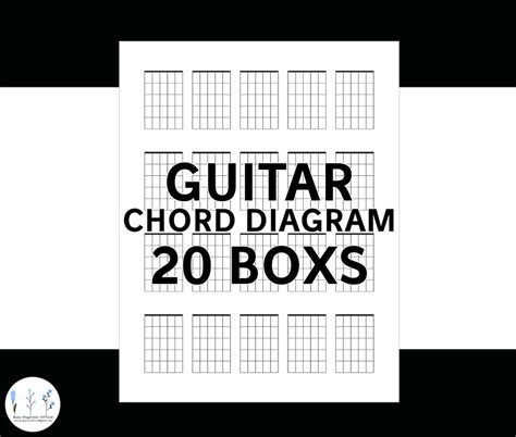 Guitar Chord Chart Blank Diagrams Printable Pdf Digital Instant