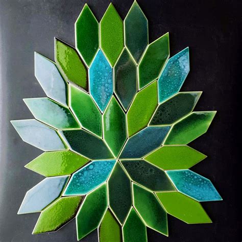 Плитка Кристалл Изумрудная Зеленая Синяя Декор