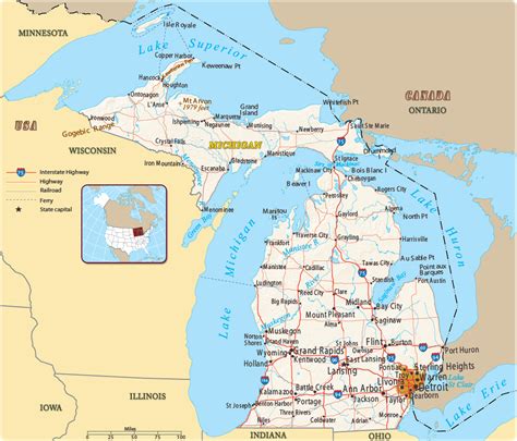 Map of Michigan - USA