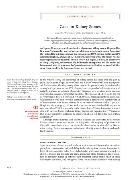 (PDF) Calcium Kidney Stones