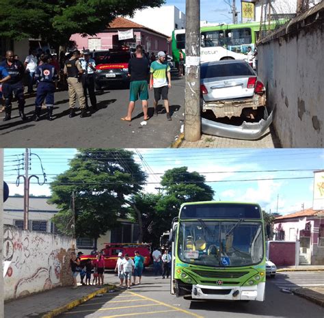 Nibus E Carro Se Envolvem Em Acidente No Centro Alfenas Hoje