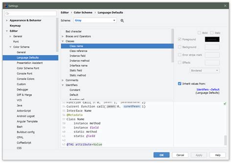 Class Color Using Default Color Scheme IDEs Support IntelliJ