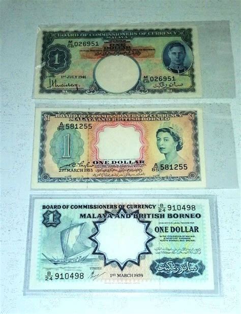 Malaya And British Borneo 1 KG VI 1941 EZII 1953 And Boat 1959 Note