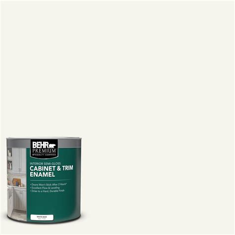 Behr Premium Qt Polar Bear Semi Gloss Enamel Interior Cabinet