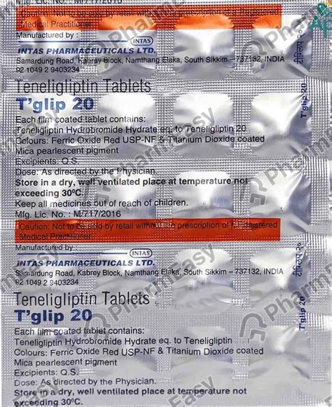 T Glip 20 MG Tablet 20 Uses Side Effects Price Dosage PharmEasy