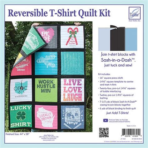 Reversible T Shirt Quilt Kit Black Sashing By June Tailor Etsy