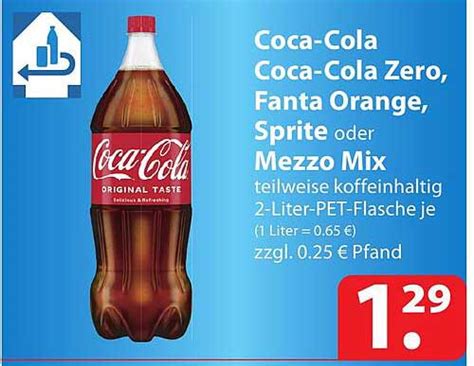 Coca Cola Coca Cola Zero Fanta Orange Sprite Oder Mezzo Mix Angebot