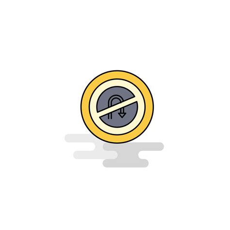 Flat No U turn road sign Icon Vector 14300084 Vector Art at Vecteezy