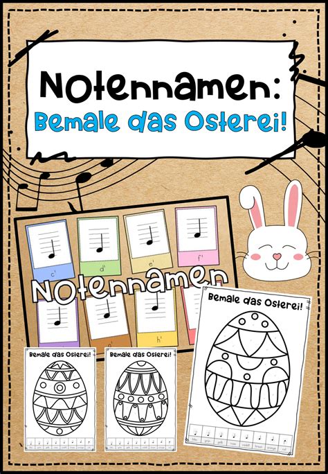 Notennamen Bemale Das Osterei Ausmalbilder Mit Noten