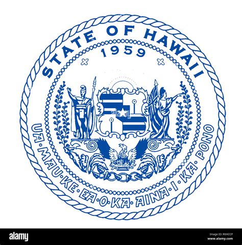 The state Seal of Hawaii over a white background Stock Photo - Alamy