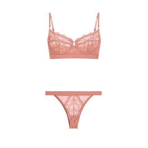 Laced Lingerie Set In Dusty Pink Celestino
