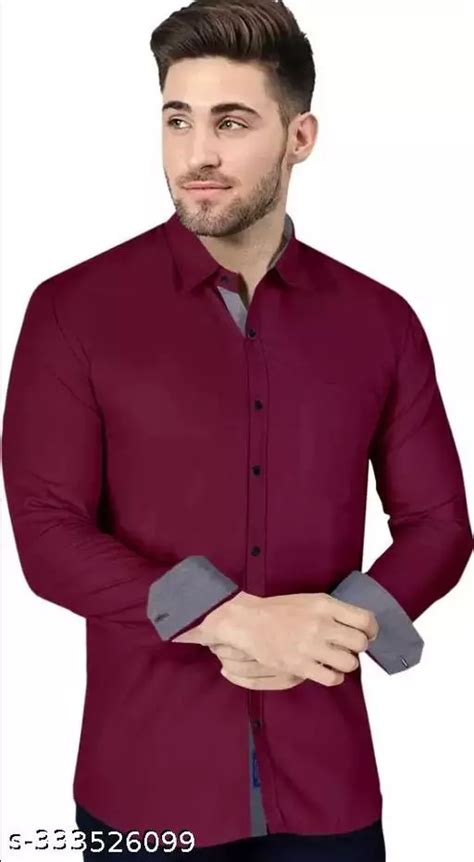 Men Regular Fit Solid Button Down Collar Formal Shirt