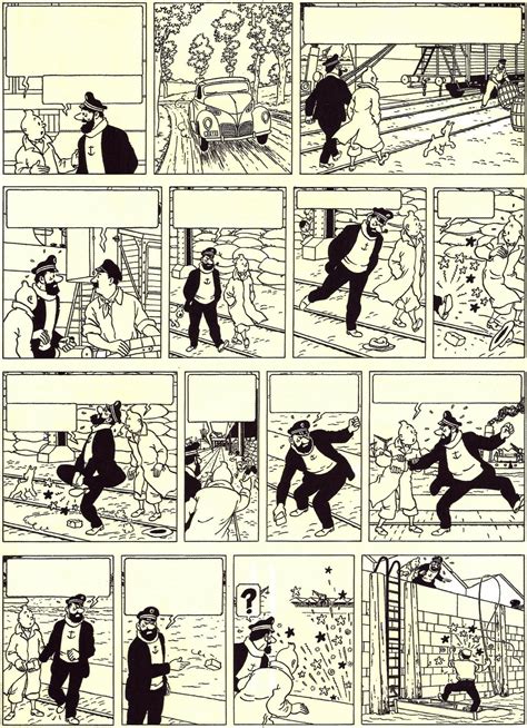 Hergé 1946 Tintin Comic panels Captain haddock