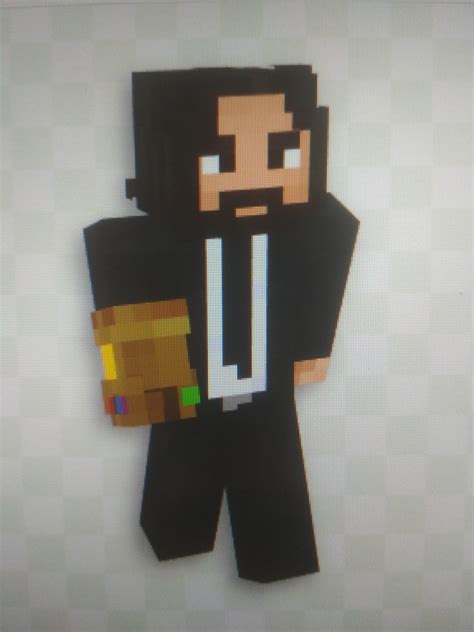 My new skin, Keanu holding the Infinity Gauntlet. : r/Minecraft