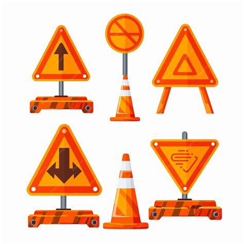 premium vector  collection  orange signs   arrow pointing