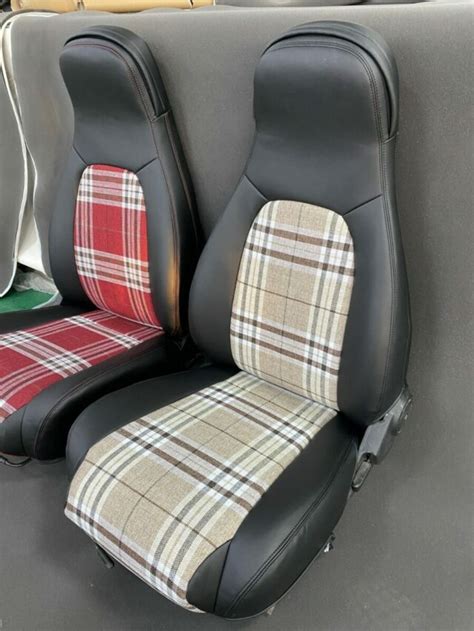 Tartan Plaid Seat Covers for Miata NA - Classic Racing Style