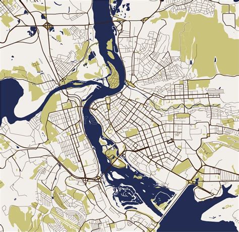 Map of the City of Irkutsk, Russia Stock Illustration - Illustration of ...