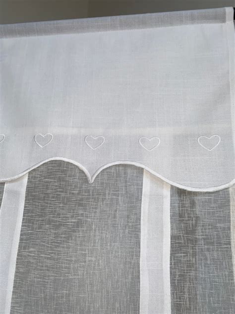 Brise bise coeur brodé romantique 45x130cm Déco d Élise