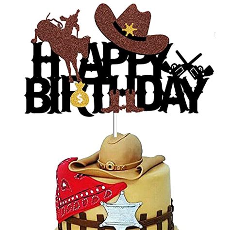 Cowboy Cake Toppers. Cowboy Cake Topper Western Happy Birthday Toppers ...