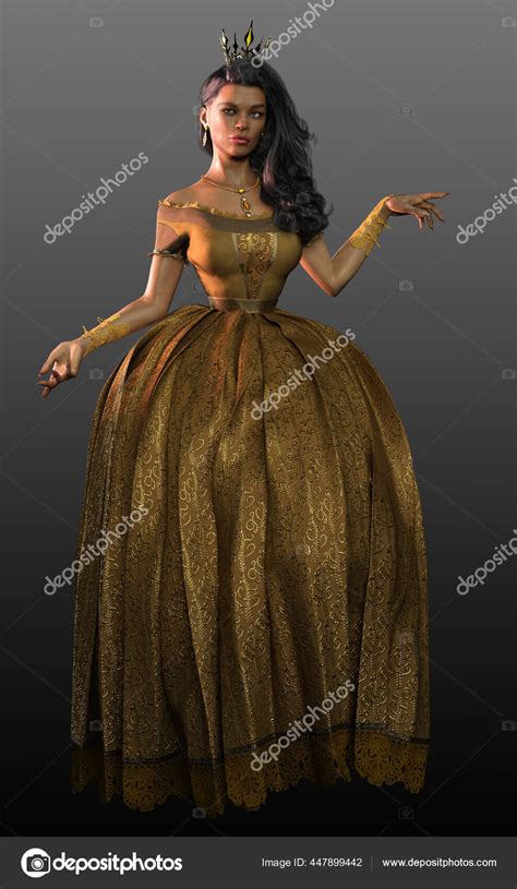 Fantasy Fairytale Poc Princess Gold Dress Stock Photo By Ravven