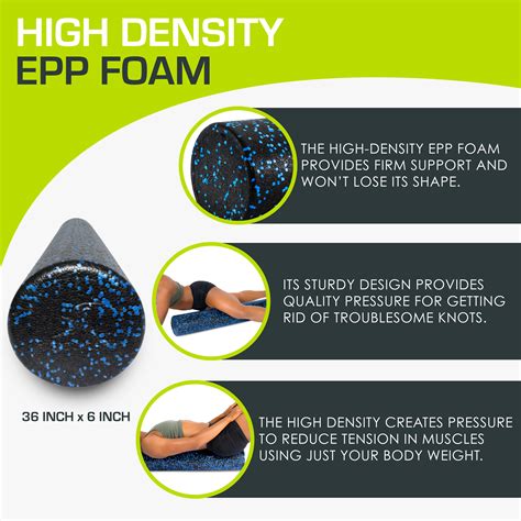 Prosourcefit High Density Speckled Foam Roller 36x6 In Black Blue