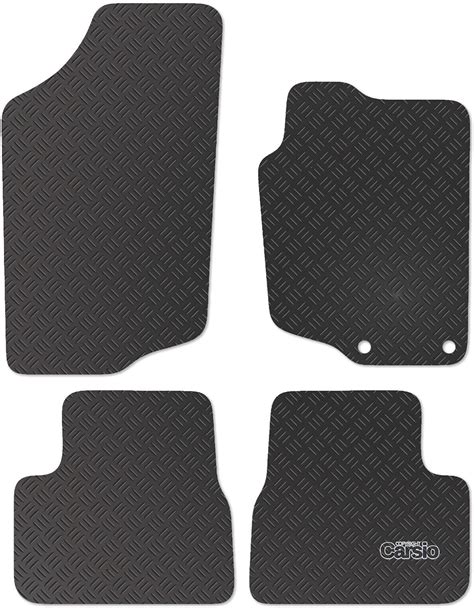 Carsio Tailored Black Rubber Car Floor Mats For Peugeot 207 2006 2014