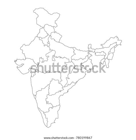 Illustration Detailed Map India Asia All Stock Vector Royalty Free