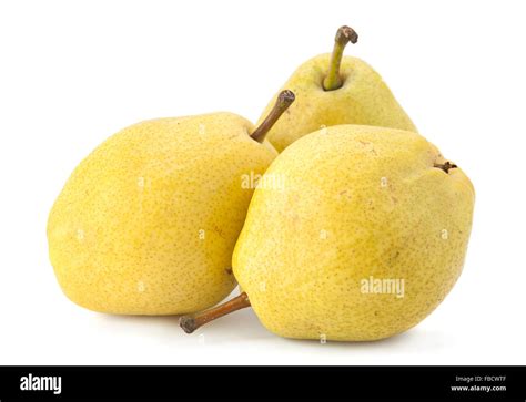 Yellow Pear Fruit Isolated On White Background Stock Photo Alamy