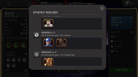 Synergy Bonus — Marvel Contest Of Champions