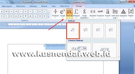 Simbol Akar Pangkat 3 Di Word Riset