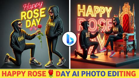 Happy Rose Day Name Video Editing Rose Day Couple T Shirt Name Video Editing Ai Photo