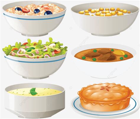 Set Of Different Dishes Clipart Graphic Image Vector, Clipart, Graphic, Image PNG and Vector ...