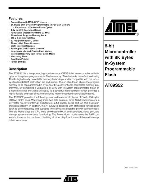 Pdf Atmel At S Data Sheet Dokumen Tips