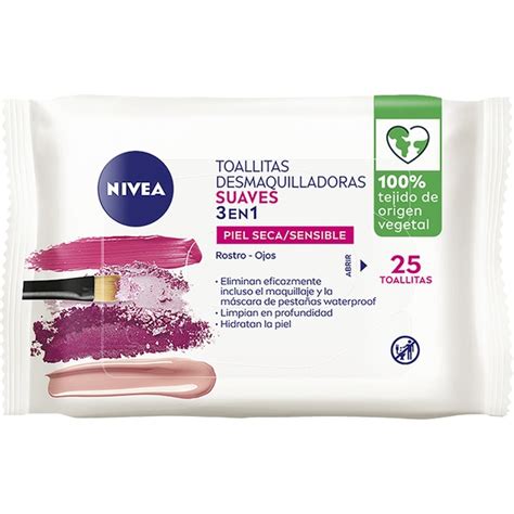 Toallitas Desmaquilladoras Suaves 3 En 1 Bolsa 25 Unidades Para Piel Seca Y Sensible · Nivea