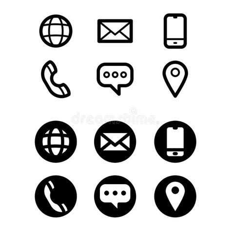 Conjunto De Iconos De Contacto Conjunto De Símbolos De Comunicación