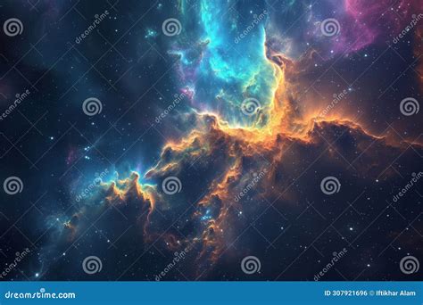 A Vibrant Space Scene With Stars And Clouds Illuminating The Sky An