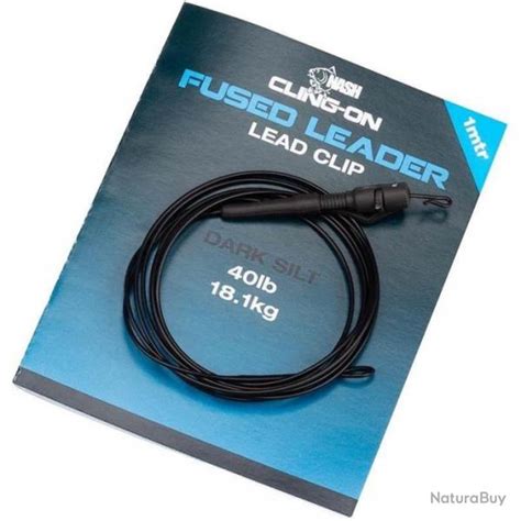 MONTAGE CLING ON FUSED LEADER LEAD CLIP DARK SILT 1M 40LB NASH Anti