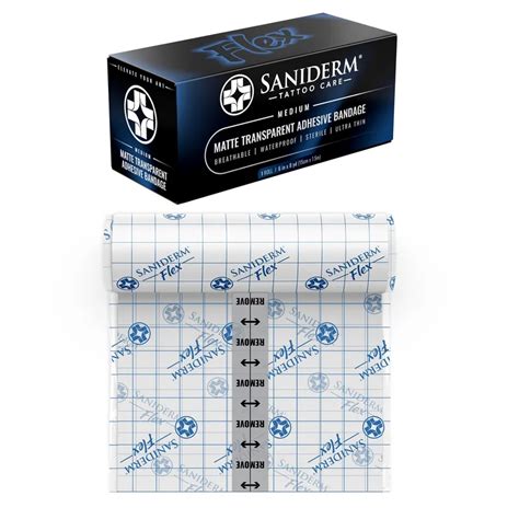 Saniderm Flex Tattoo Aftercare Wrap (3 Sheets, 6x8 in) – Highly