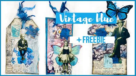 Blue Vintage Tags With Tonya Samuels Tim Holtz Dolls Junk Journal