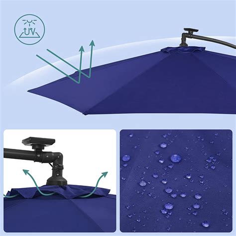 Parasol Met Led Verlichting Op Zonne Energie Verkeerslichtparasol