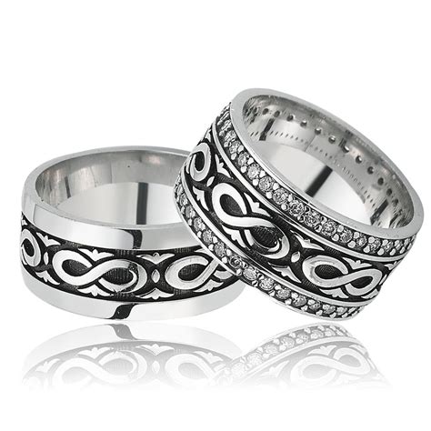 Silver Wedding Band With Infinity Symbol