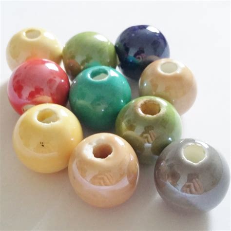 4pcs Assorted Polished Ceramic Beads Large Round Beads Etsy