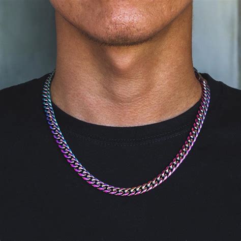 8mm Rainbow Miami Cuban Link Chain For Mens Necklace Krkc Bogo Krkcandco