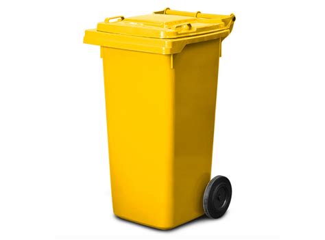 120 Litre Wheelie Bin In Yellow Colour Comes With 2 Wheels