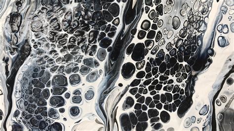 Acrylic Pour Painting Easy Swipe Technique In Classic Black White