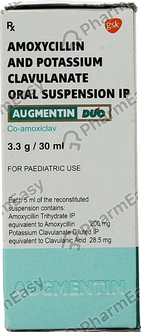 Augmentin Duo Bottle Of 30ml Dry Suspension Uses Side Effects Price